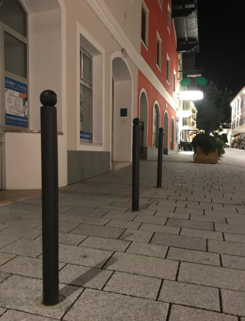 Bollards as barrier posts